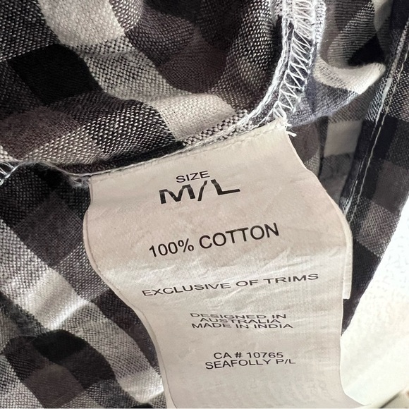 Seafolly Austrailia Black and White Gingham Dress M/L - Picture 7 of 7